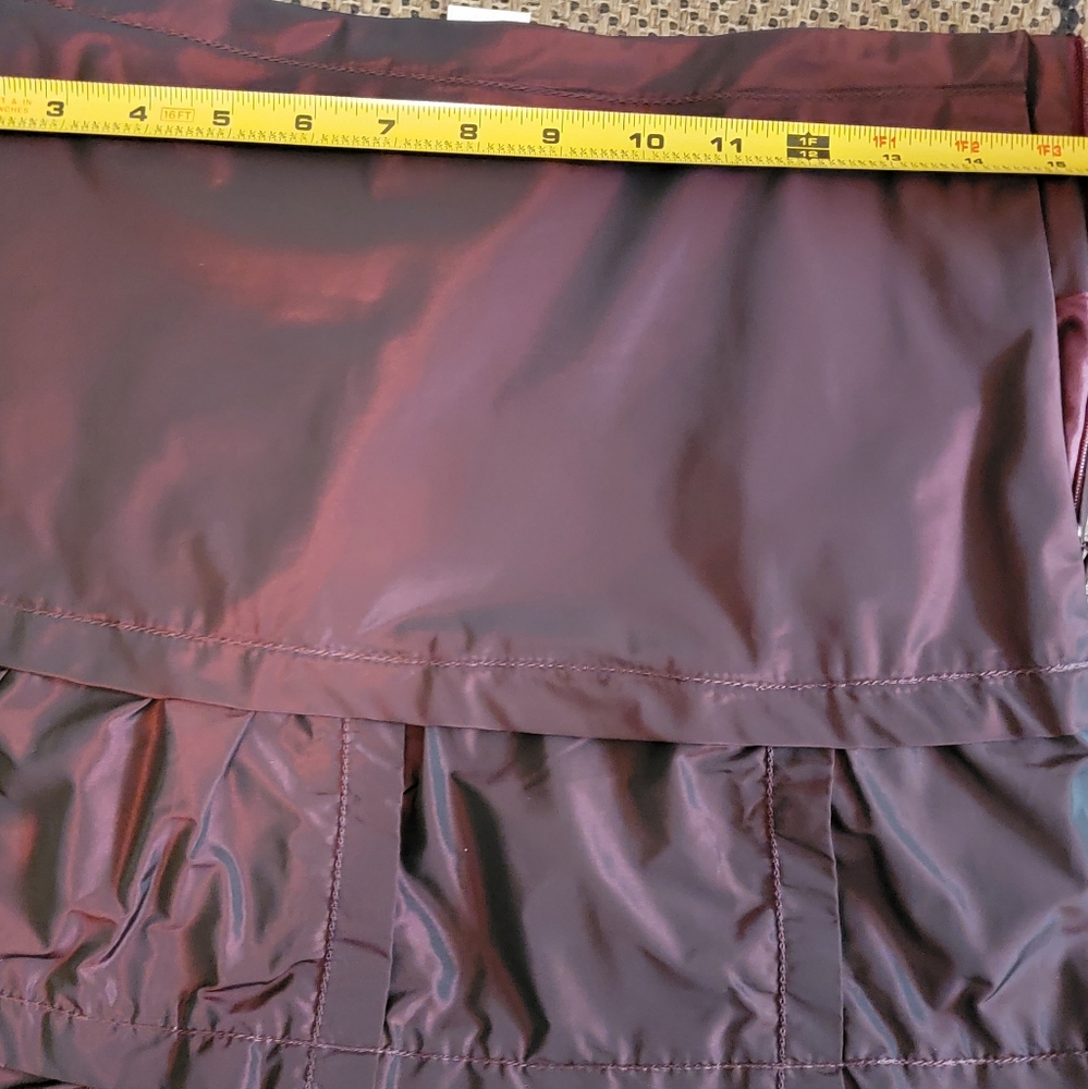 Max Studio Specialty Products maroon metallic mini skirt size XS. - Picture 2 of 5